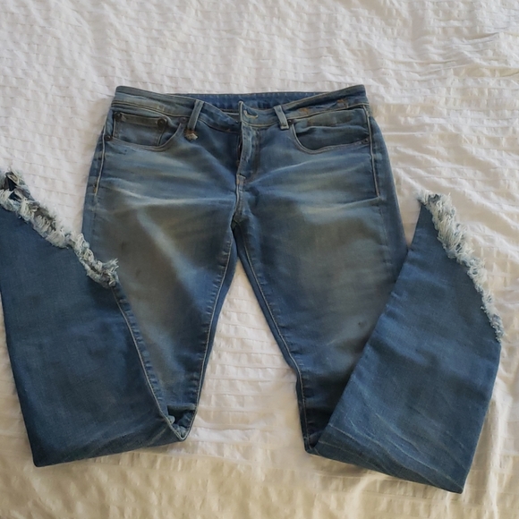 R13 Kate Assymmetrical frayed Hem Branson Jean - Picture 4 of 7